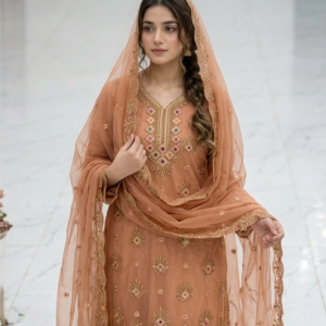 3 pc kameez dopatta trouser krinkal shaphon