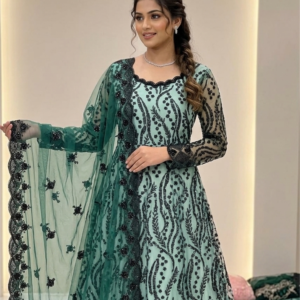 2 pc net kameez dopatta front back same