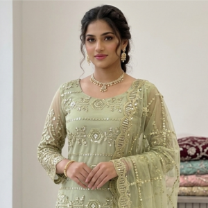 2 pc net suit with kameez and shalwar( katan suit)