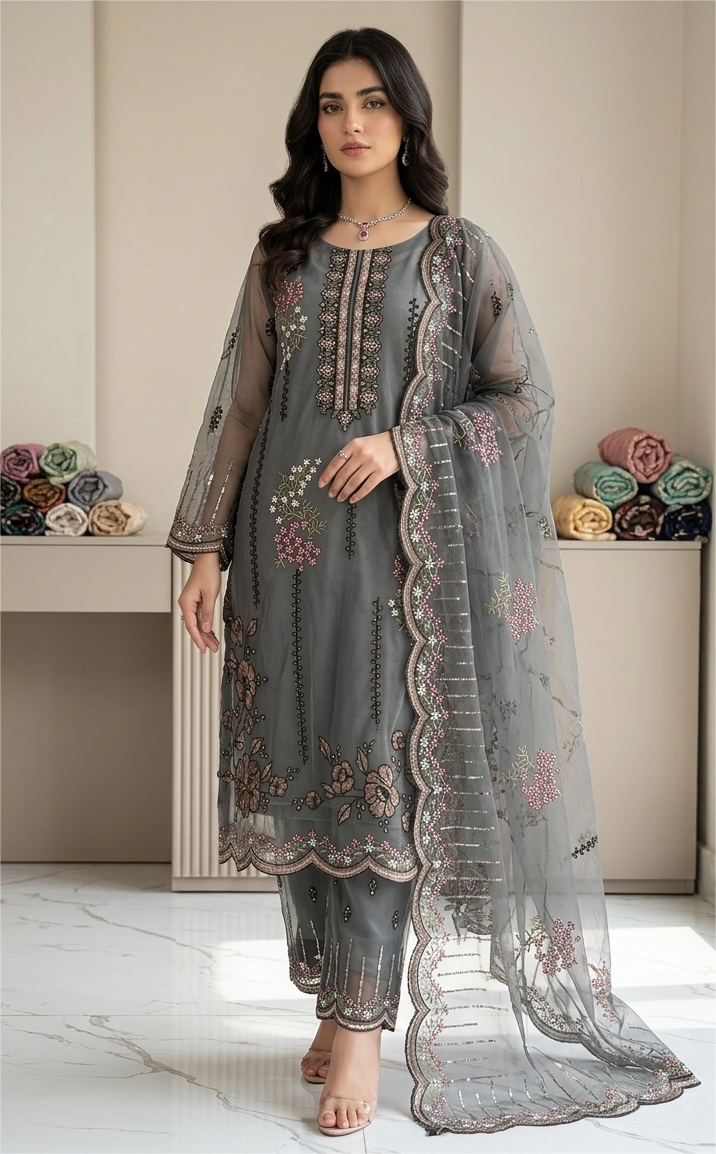 2 pc pure shaphone kameez dopatta